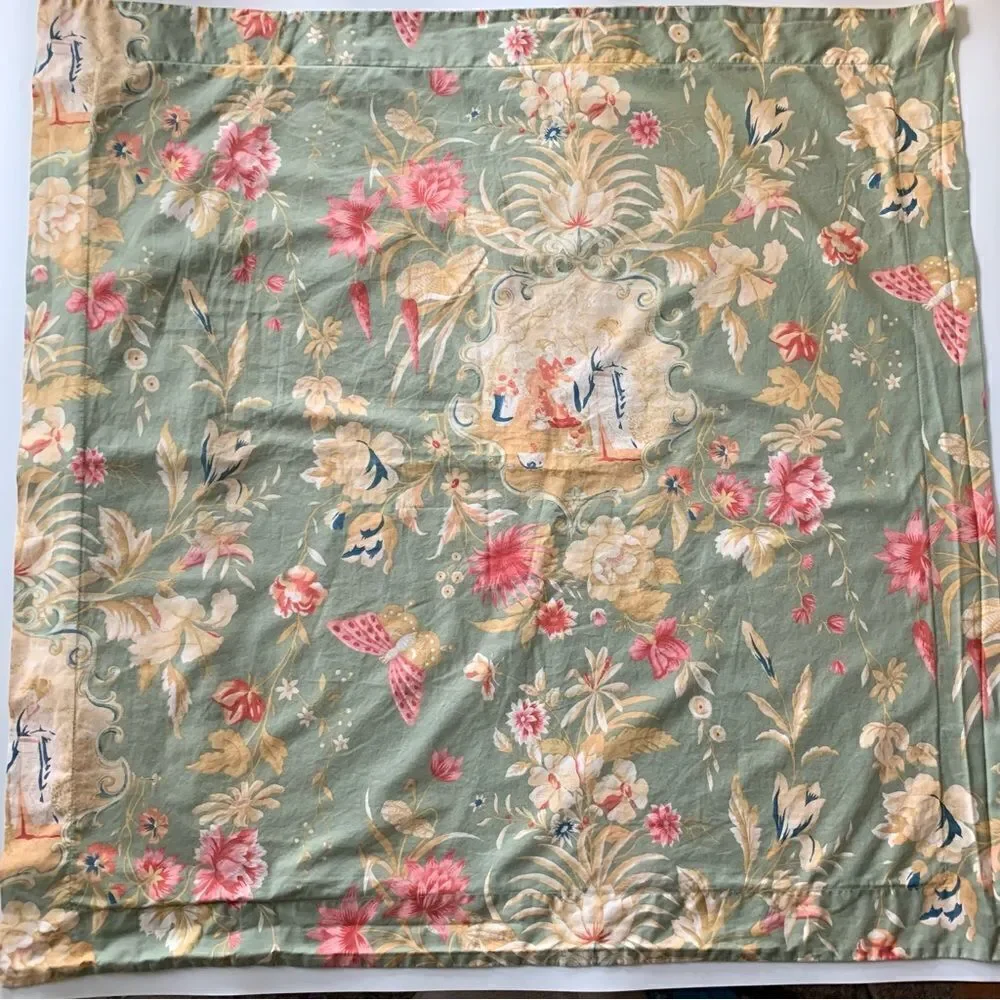 Pottery Barn Asian Floral Butterfly Euro Sham